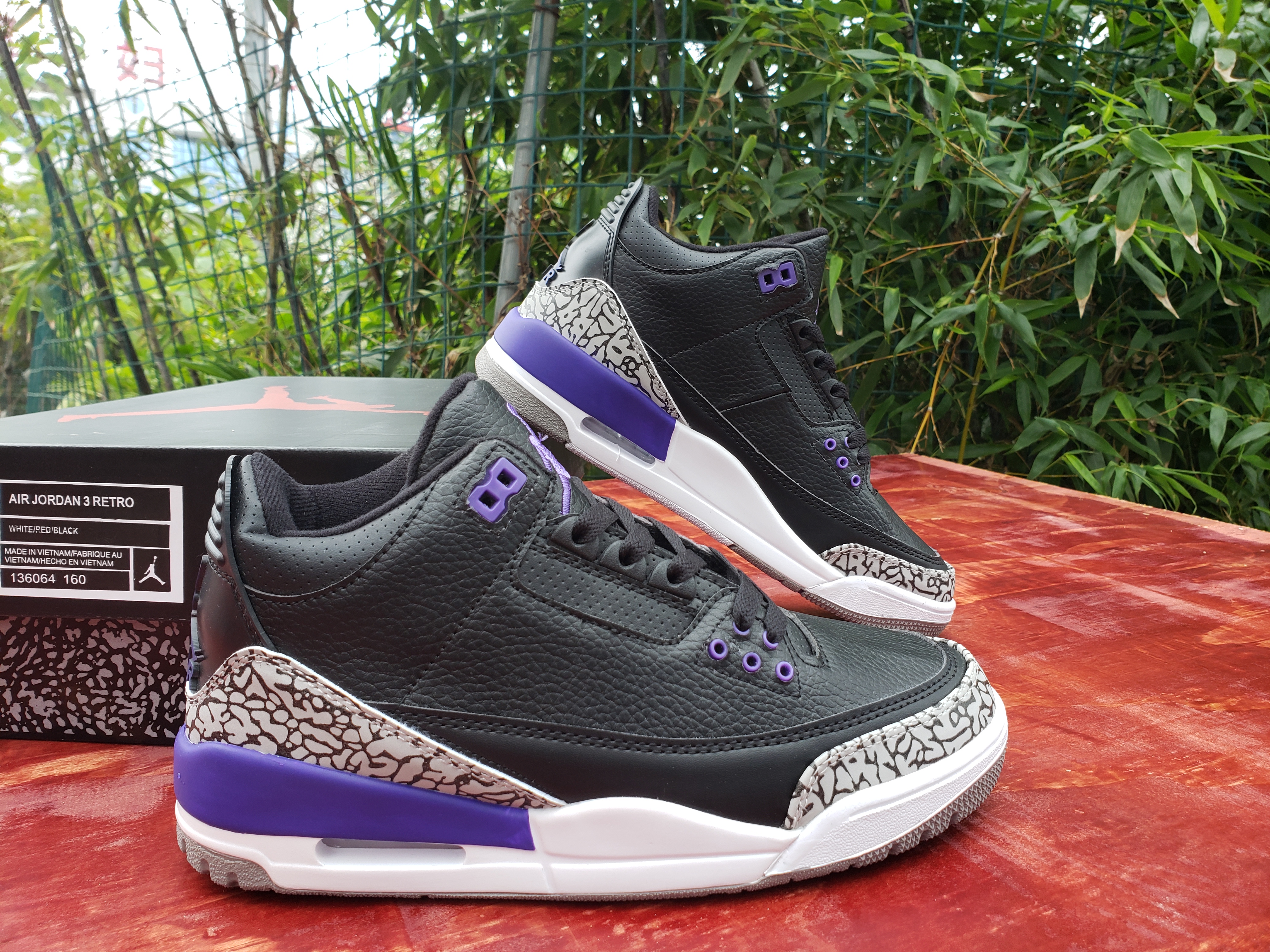 New Air Jordan 3 Black Purple